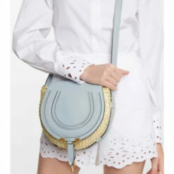 Chloé Marcie Small Raffia Crossbody Bag