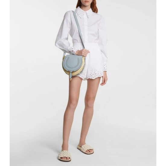 Chloé Marcie Small Raffia Crossbody Bag - Image 4