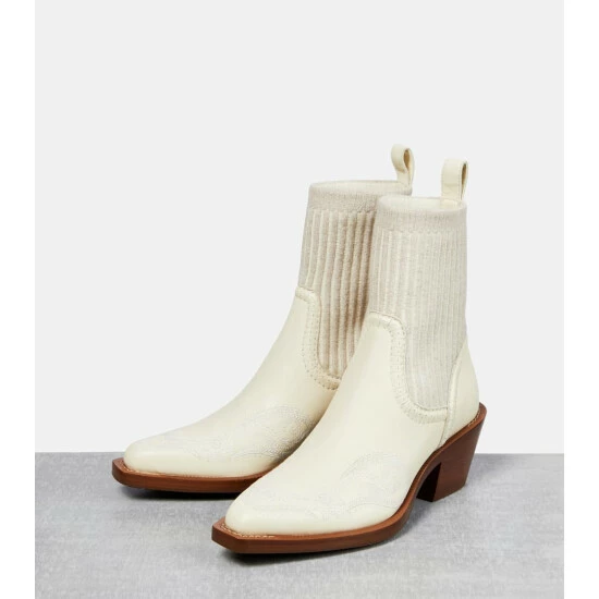 Chloé Nellie Leather Ankle Boots - Image 4