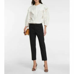 Chloé Low-rise Wool-blend Tapered Pants