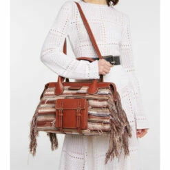 Chloé Edith Medium Cashmere And Leather Tote