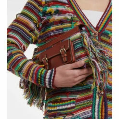 Chloé Edith Cashmere And Leather Clutch