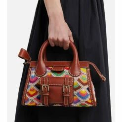 Chloé Edith Mini Crochet And Leather Tote