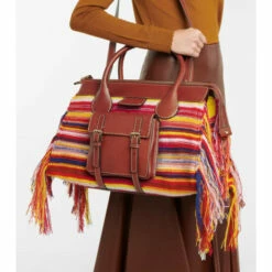 Chloé Edith Large Cashmere And Leather Tote