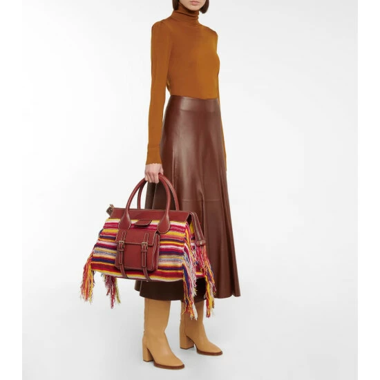 Chloé Edith Large Cashmere And Leather Tote - Image 4