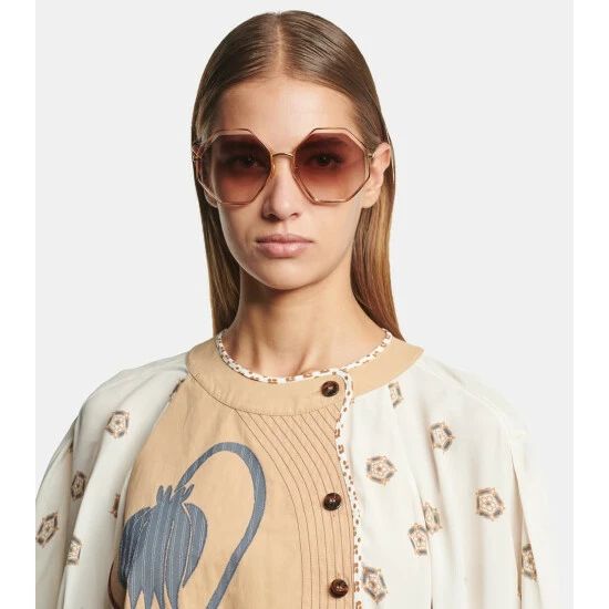 Chloé Poppy Petite Octagonal Sunglasses - Image 2