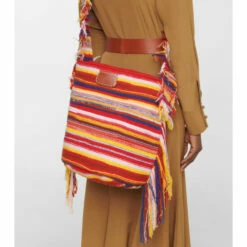 Chloé Jorge Striped Cashmere-blend Bucket Bag