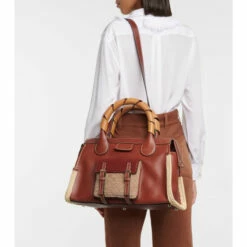 Chloé For Mytheresa – Edith Small Raffia-trimmed Leather Tote