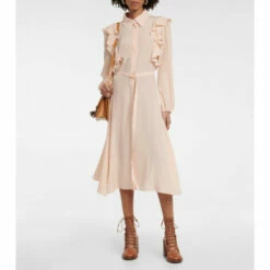 Chloé Ruffled Silk Shirt Dress