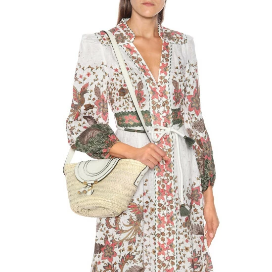 Chloé Marcie Small Raffia Crossbody Bag