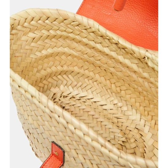 Chloé Marcie Leather-trimmed Straw Shoulder Bag - Image 2