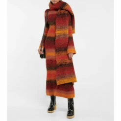 ChloƩ Striped Cashmere Scarf