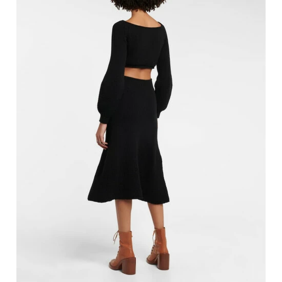 Chloé Cutout Cashmere And Wool Midi Dress - Image 2