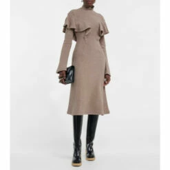 Chloé Ruffle-trimmed Virgin Wool Midi Dress