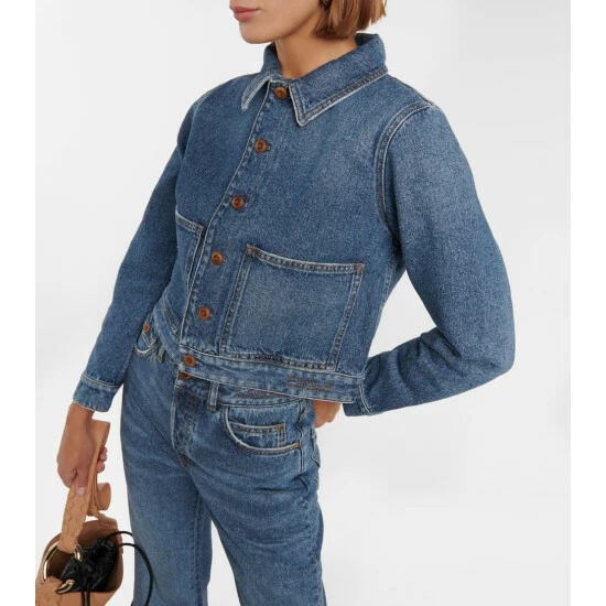 Chloé Cropped Denim Jacket - Image 4