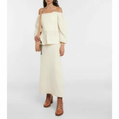 Chloé Off-shoulder Wool And Cashmere Blouse