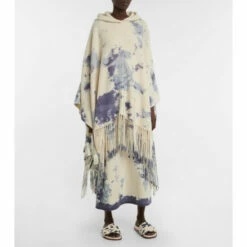 Chloé Tie-dye Cashmere Hooded Poncho