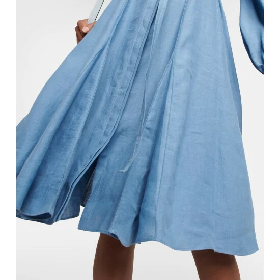 Chloé Belted Linen Midi Dress - Image 4