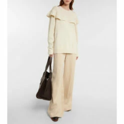 Chloé Ruffle-trimmed Cashmere Sweater