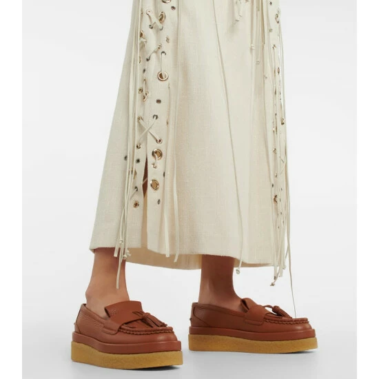 Chloé Jamie Tasseled Leather Loafers - Image 3