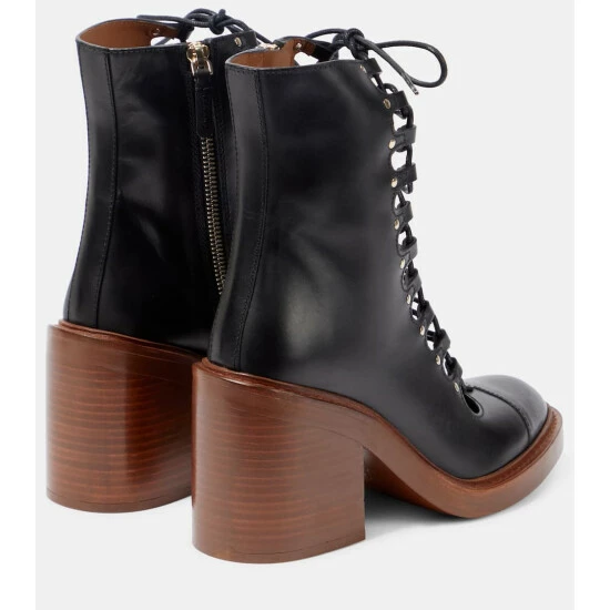 Chloé Lace-up Leather Ankle Boots - Image 2