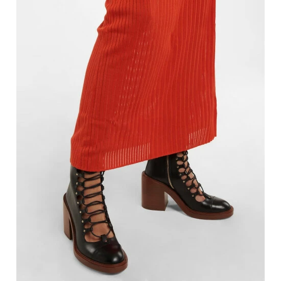 Chloé Lace-up Leather Ankle Boots - Image 3