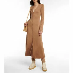 Chloé Button-down Wool Maxi Dress