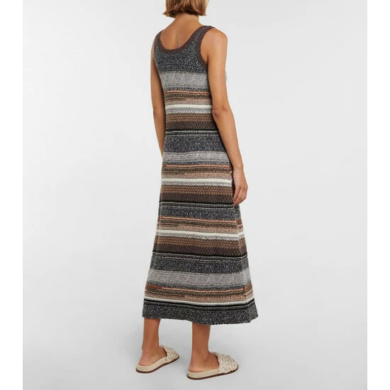 Chloé Striped Cashmere And Wool Midi Dress - Image 2