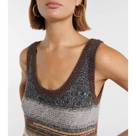 Chloé Striped Cashmere And Wool Midi Dress - Image 3