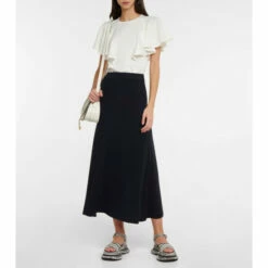 Chloé Wool High-rise Midi Skirt
