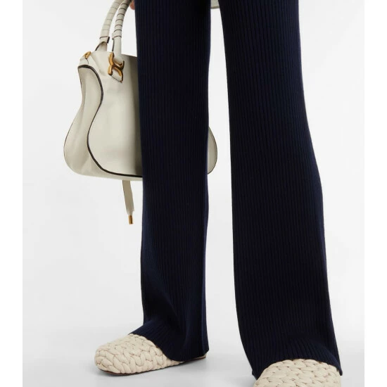 Chloé Wool And Cashmere Ribbed-knit Pants - Image 4