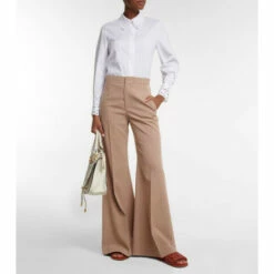 Chloé High-rise Flared Virgin Wool Pants