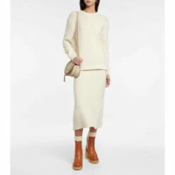 Chloé Knitted Cashmere Midi Skirt