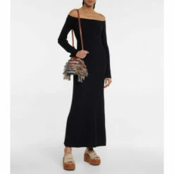 ChloƩ Off-shoulder Wool-blend Maxi Dress