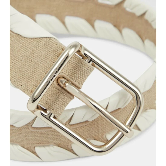 Chloé Joe Woven Leather And Linen Belt - Image 2