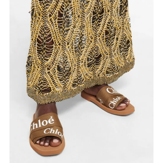 Chloé Woody Canvas Slides - Image 3