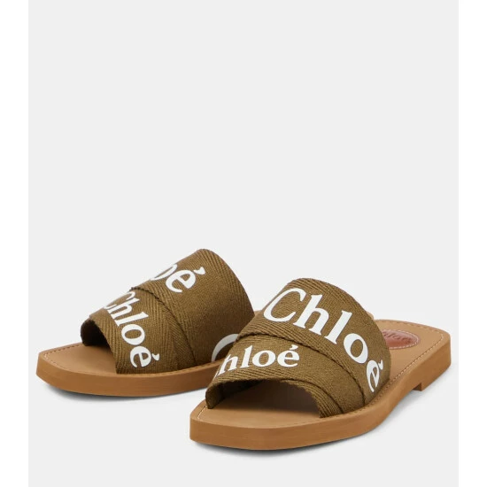 Chloé Woody Canvas Slides - Image 4