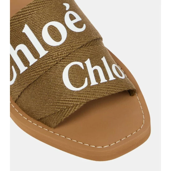 Chloé Woody Canvas Slides - Image 5