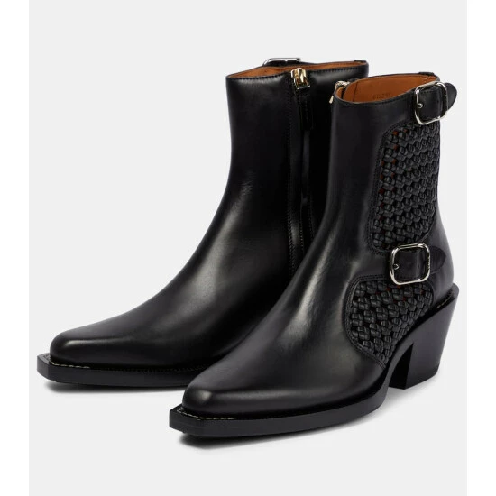 Chloé Nellie Leather Ankle Boots - Image 4