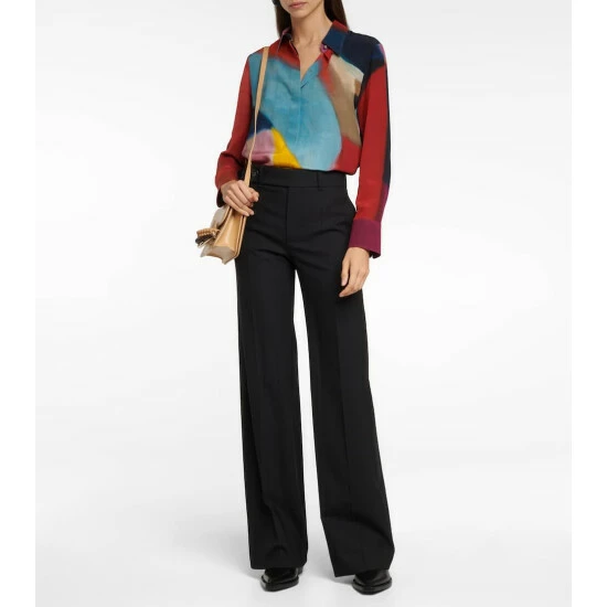 Chloé Printed Silk Crêpe De Chine Shirt