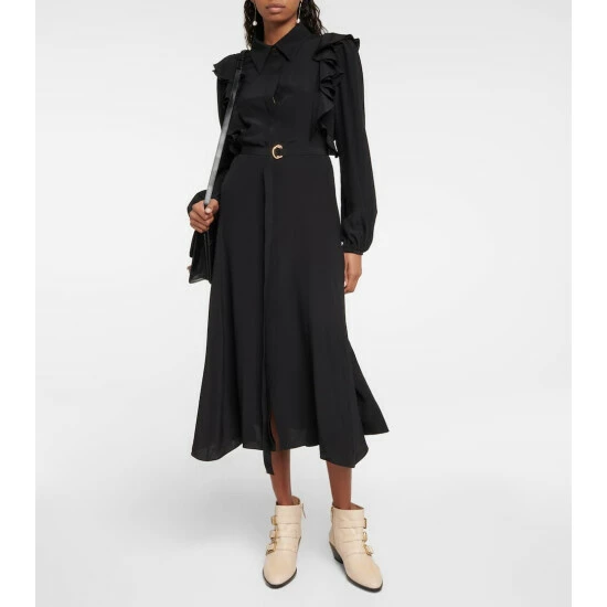 Chloé Ruffled Silk Shirt Dress