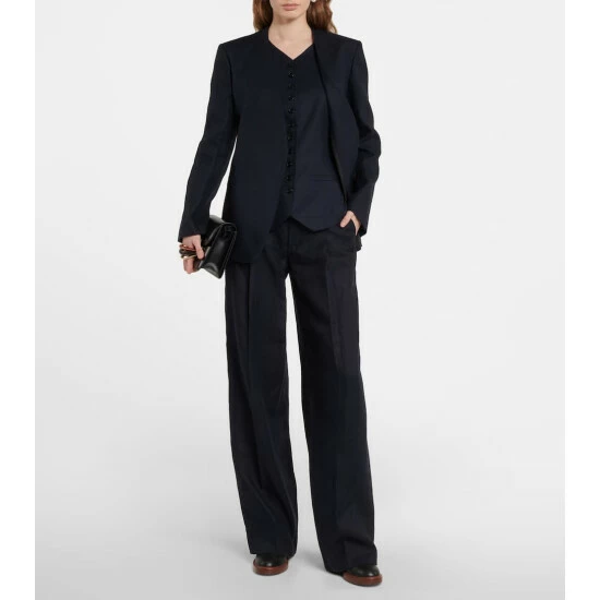 Chloé Wide-leg Linen Drill Pants