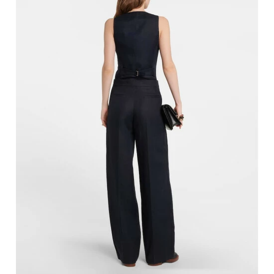 Chloé Wide-leg Linen Drill Pants - Image 2