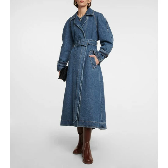 Chloé Belted Denim Coat