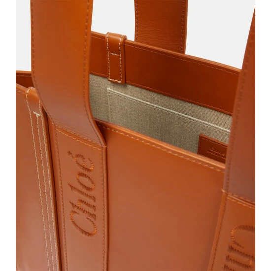 Chloé Woody Medium Leather Tote Bag - Image 2