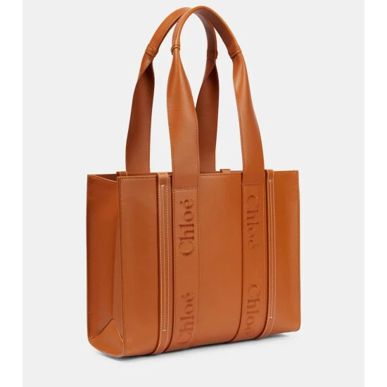 Chloé Woody Medium Leather Tote Bag - Image 3
