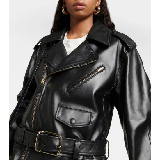 Chloé Belted Leather Coat - Image 3