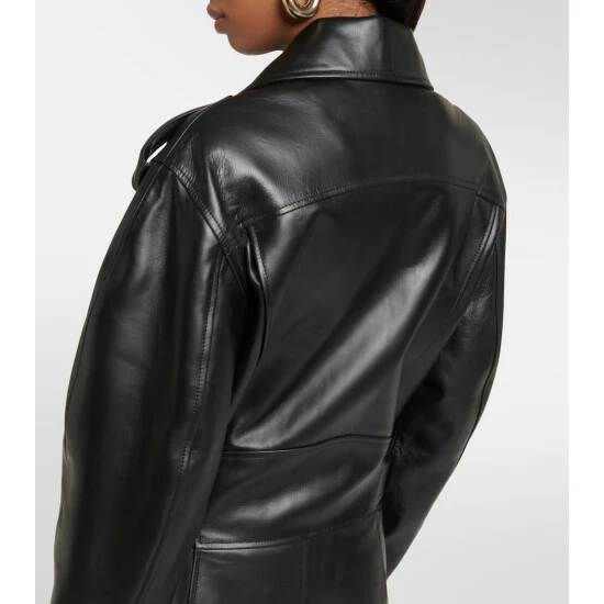 Chloé Belted Leather Coat - Image 6