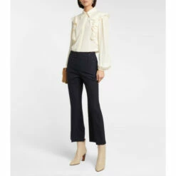 Chloé High-rise Cropped Flared Wool Pants