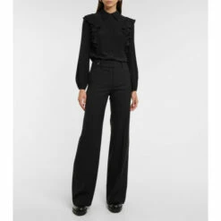 Chloé High-rise Wool-blend Straight Pants